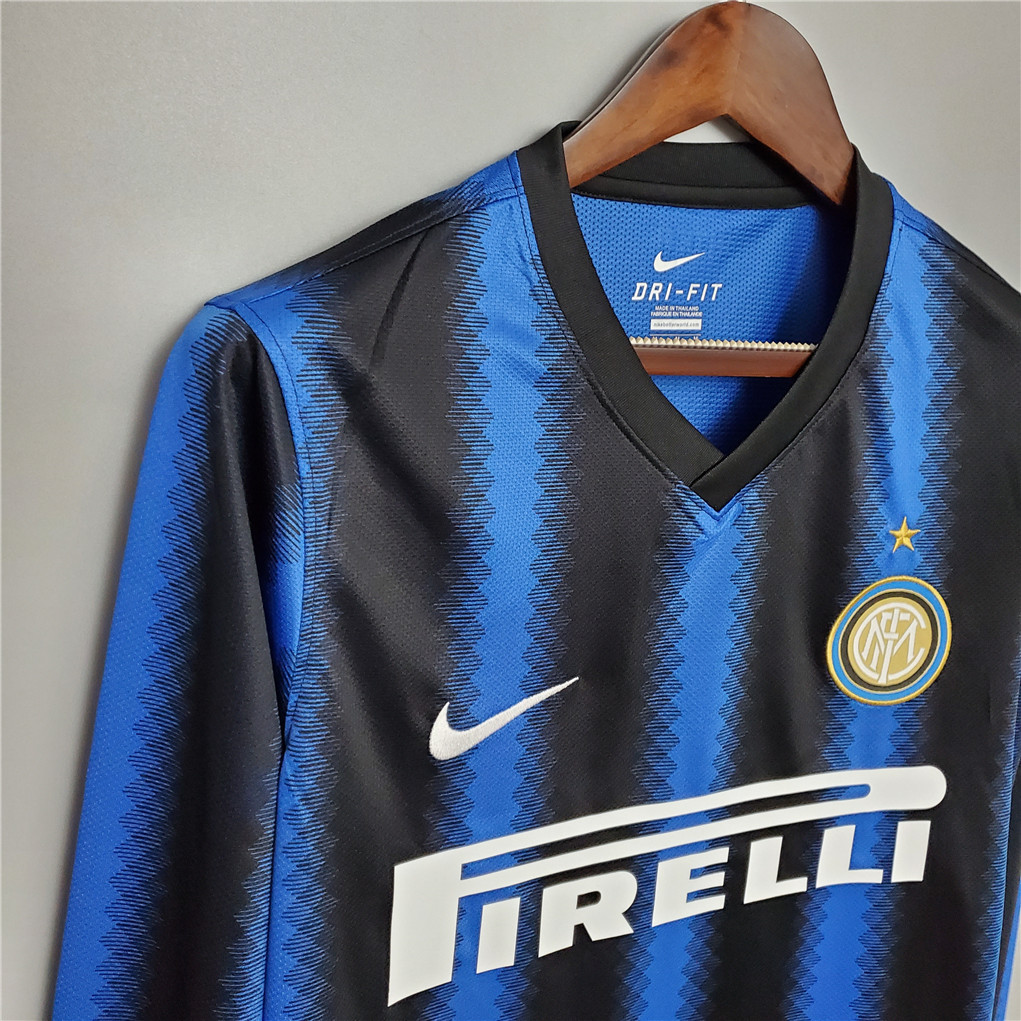 Inter Milan Jersey Custom Home Retro Soccer Jersey Long Sleeve 2010/11