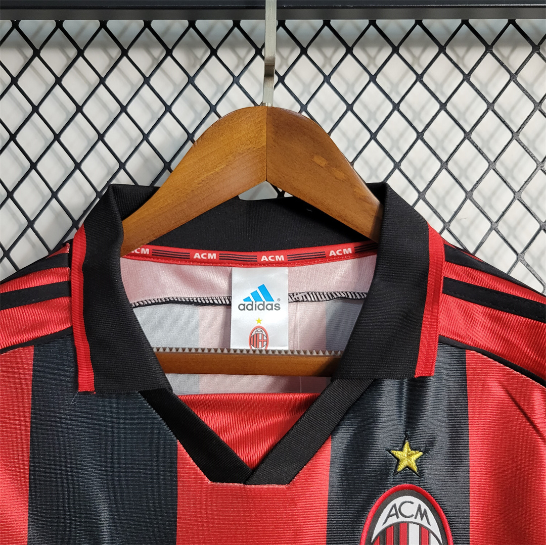 Maldini #3 AC Milan Retro Soccer Jersey Home Custom Shirt 1998/00