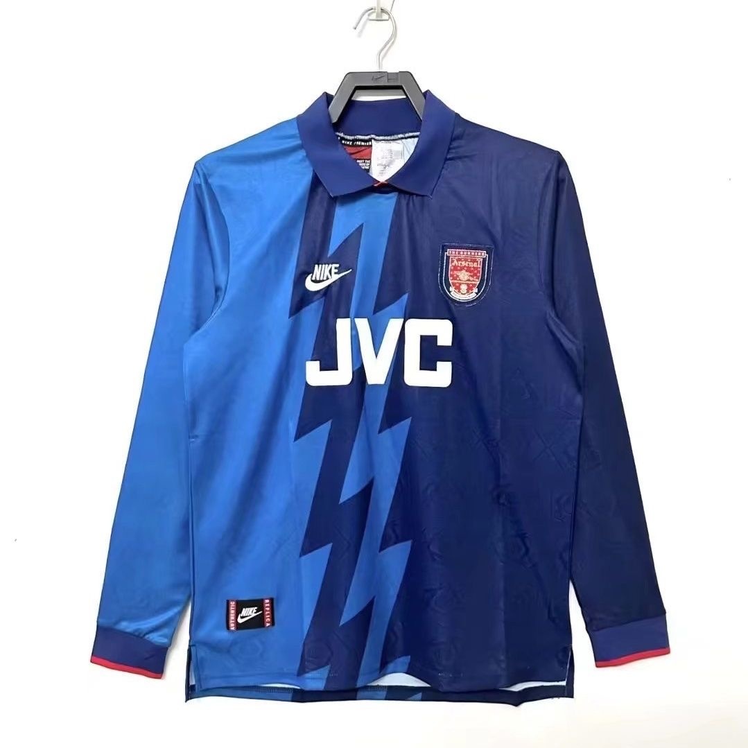 Arsenal Soccer Retro Jersey Away Long Sleeve Custom Shirt 1995-96