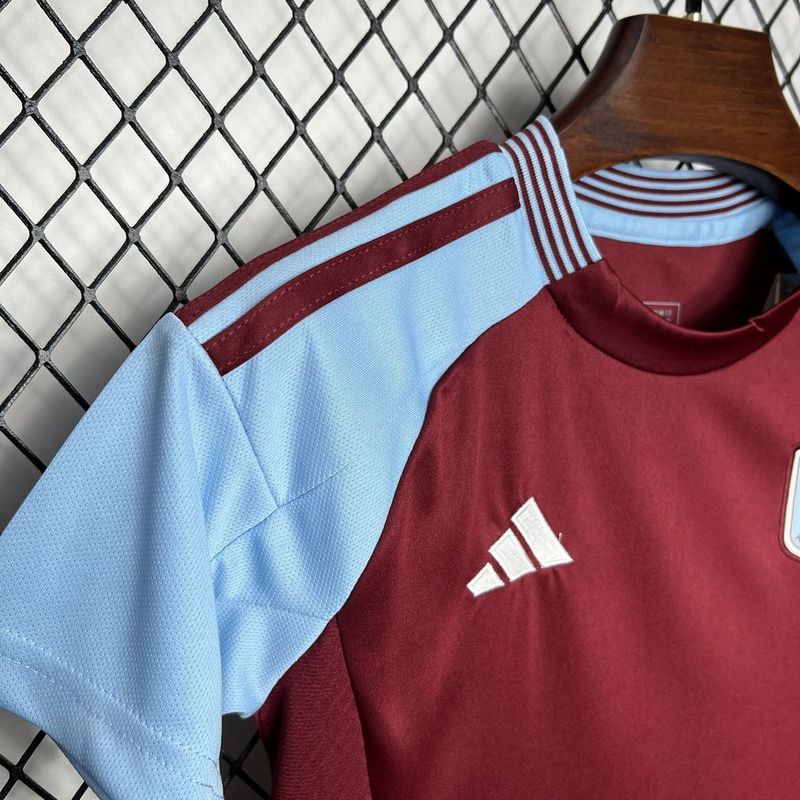 Aston Villa Football Jersey Home Kids Kit Jersey+Shorts 2024/25