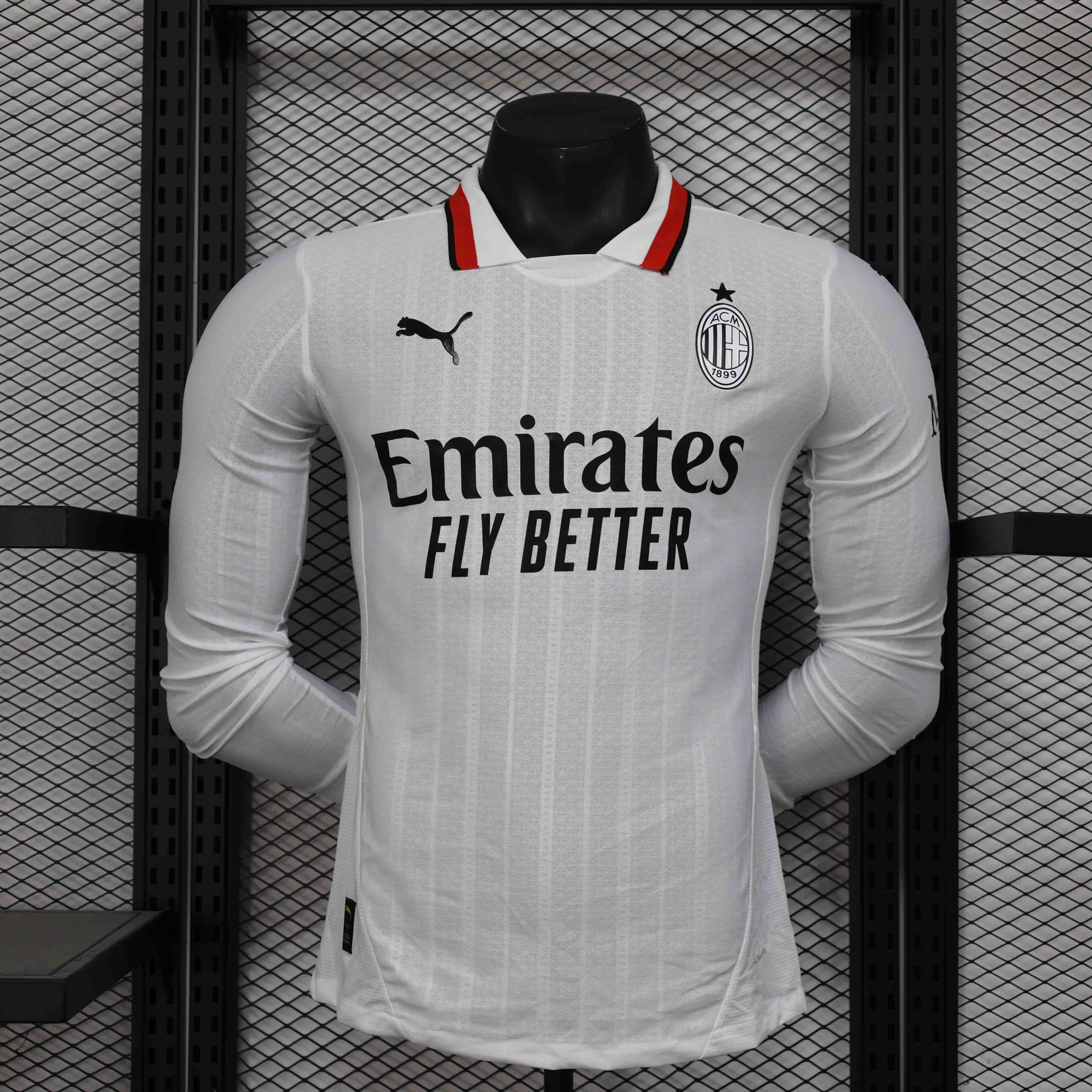 AC Milan Authentic Soccer Jersey Away Long Sleeve Shirt 2024/25