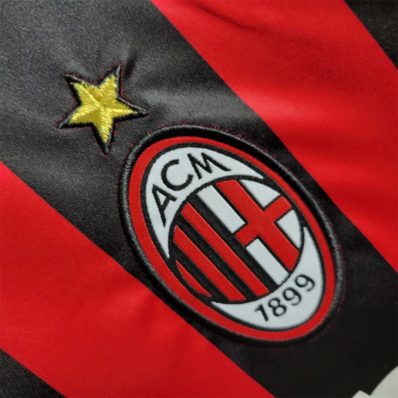 Maldini #3 AC Milan Retro Soccer Jersey Home Long Sleeve Shirt 2006/07