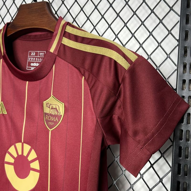 Roma Soccer Jersey Home Kids Kit Jersey+Shorts 2024/25