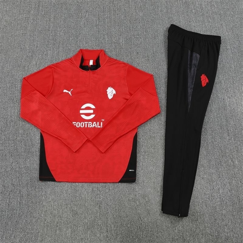 Kids AC Milan Training Kit (Sweatshirt+Pants) Red 2025/26