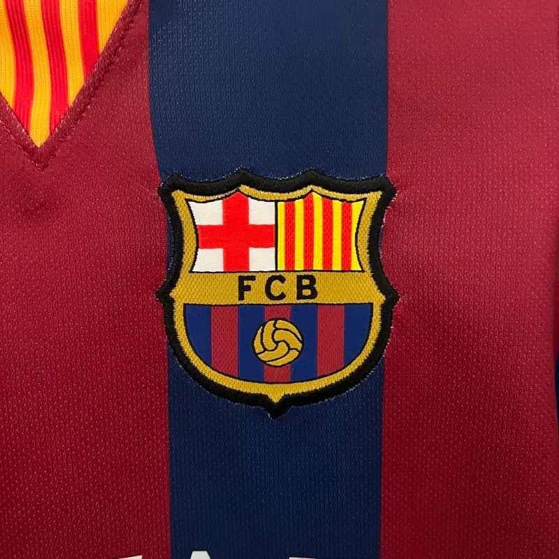 Barcelona Retro Jersey Home Kids Kit Jersey+Shorts 2014-15