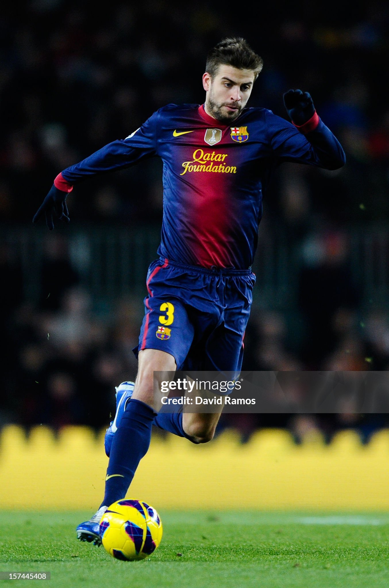 Authentic Barcelona Retro Jersey Home Long Sleeve Soccer Shirt 2012-13