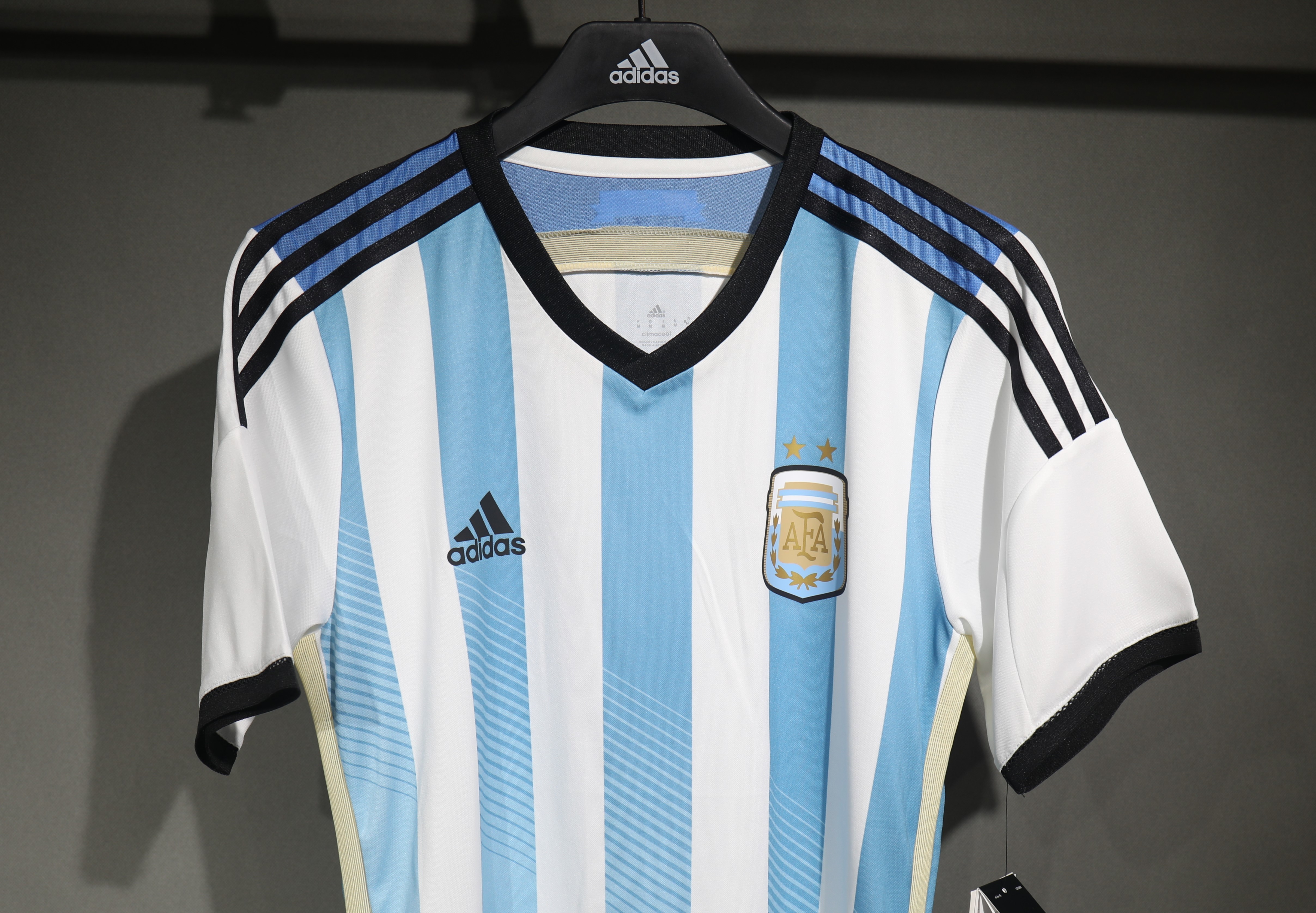 Argentina Retro Authentic Jersey Home Football Jersey World Cup 2014