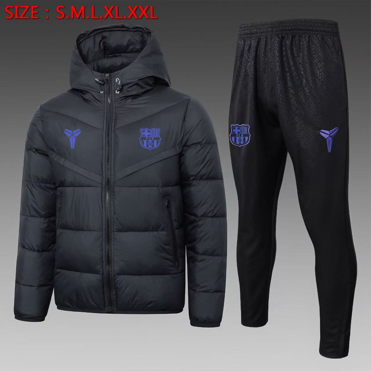 Barcelona Cotton Hoodie Coat With Pants Black 2025/26