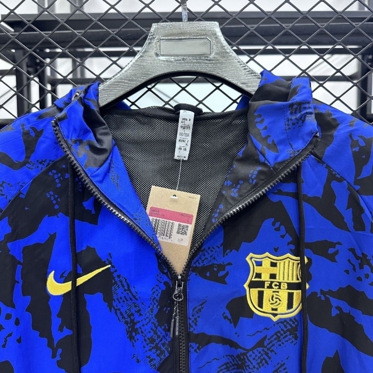 Barcelona Windbreaker Jacket Blue 2025/26