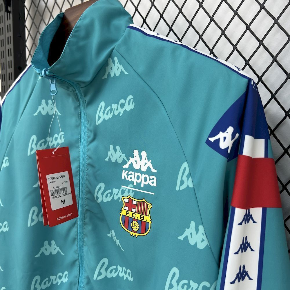 Barcelona Retro Reversible Double-Sides Windbreaker Jacket Green&Blue 2025/26
