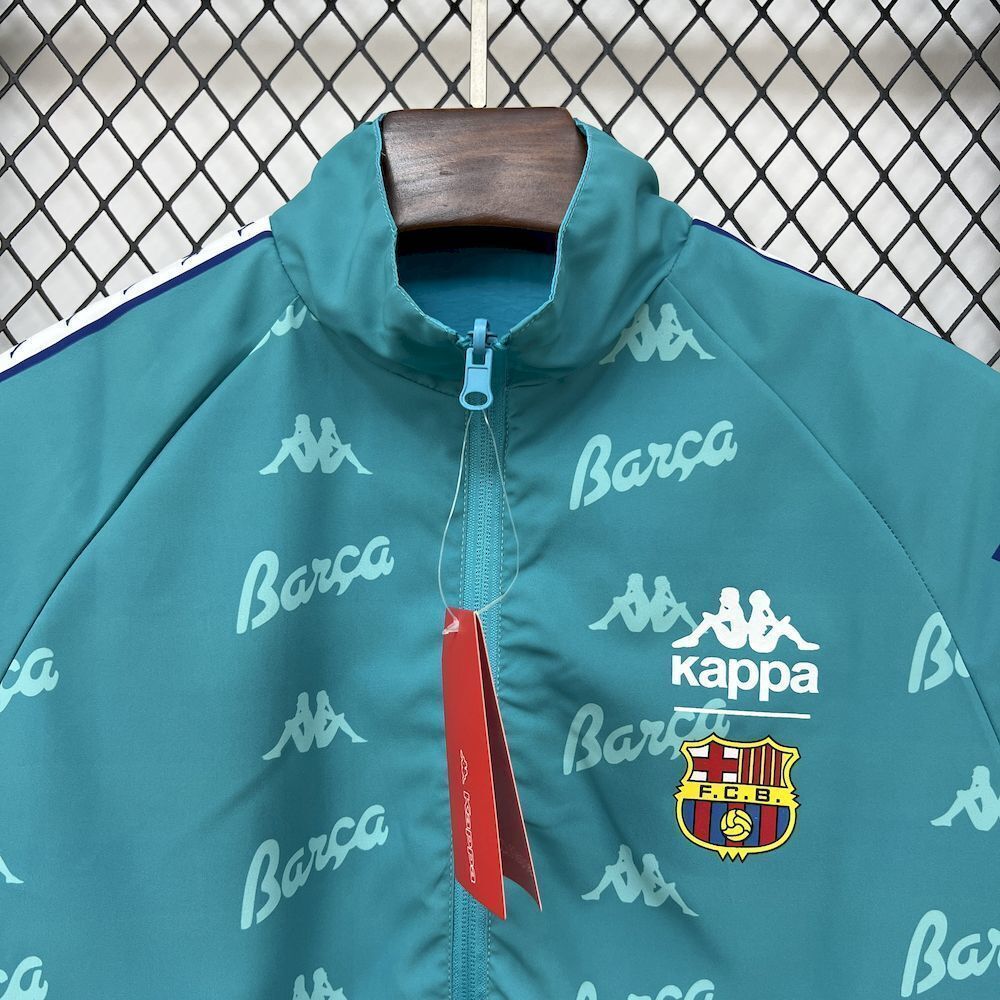 Barcelona Retro Reversible Double-Sides Windbreaker Jacket Green&Blue 2025/26