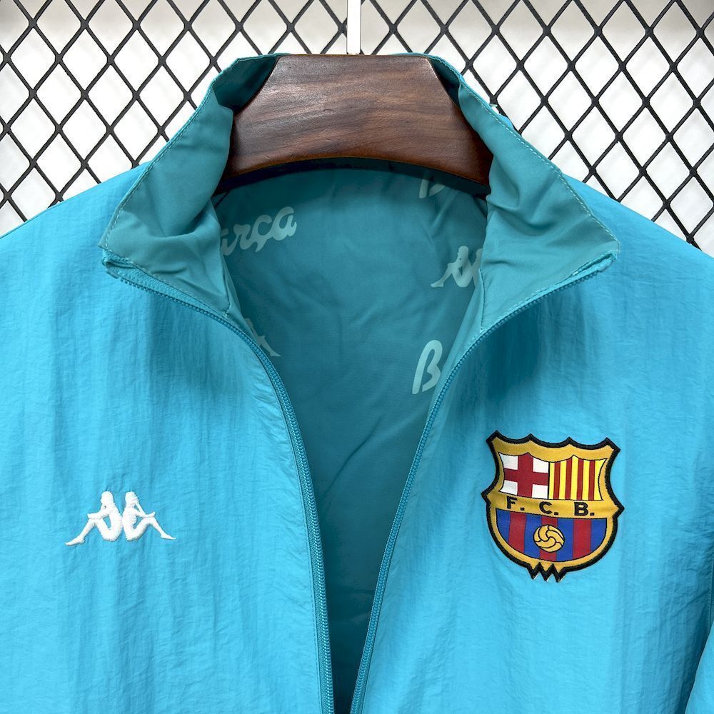 Barcelona Retro Reversible Double-Sides Windbreaker Jacket Green&Blue 2025/26