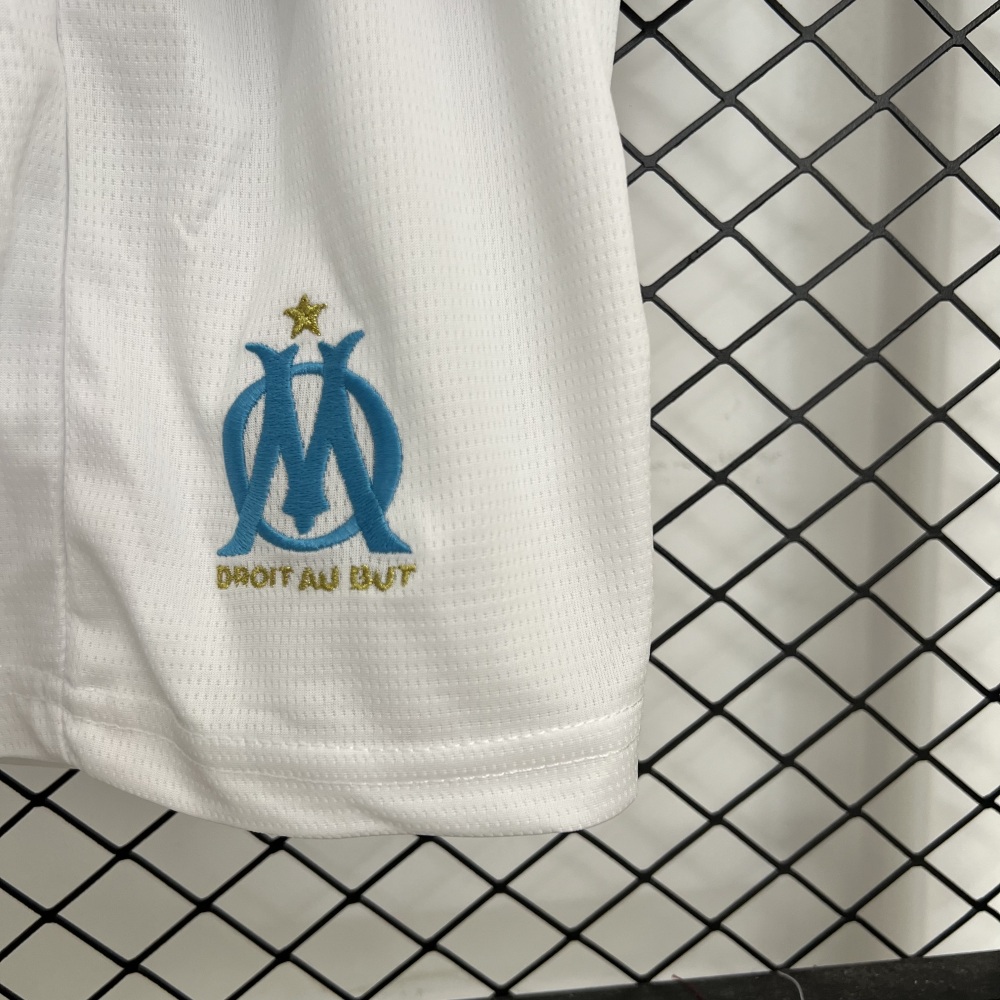 Marseille Soccer Jersey Home Kids Kit Jerseys+Shorts 2025/26