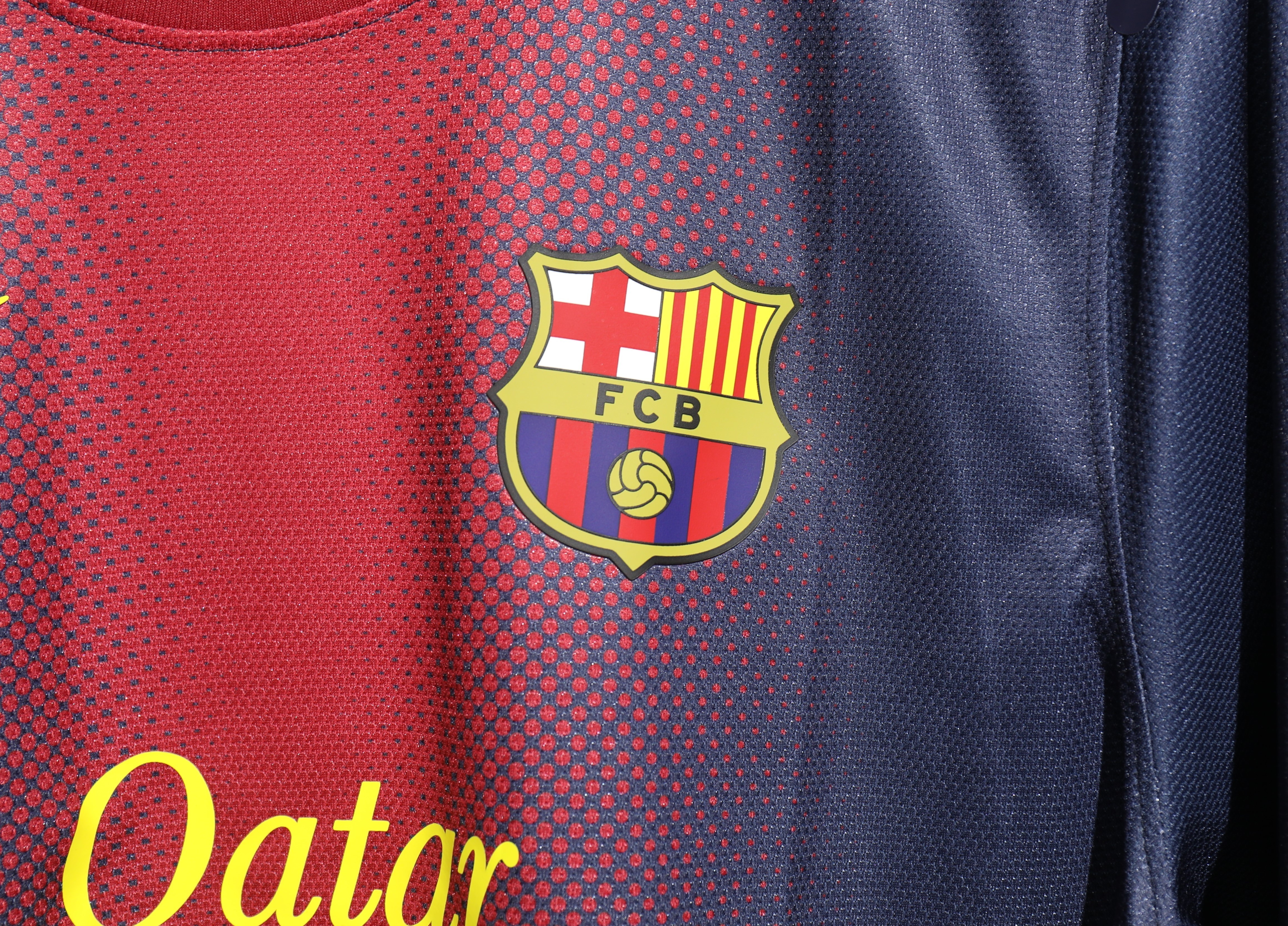 Authentic Barcelona Retro Jersey Home Long Sleeve Soccer Shirt 2012-13