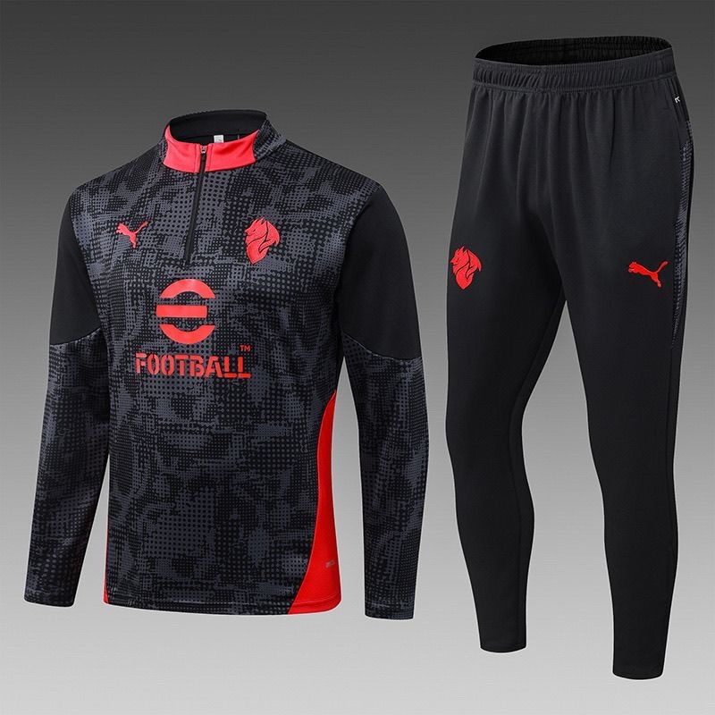 Kids AC Milan Training Kit (Sweatshirt+Pants) Black 2025/26