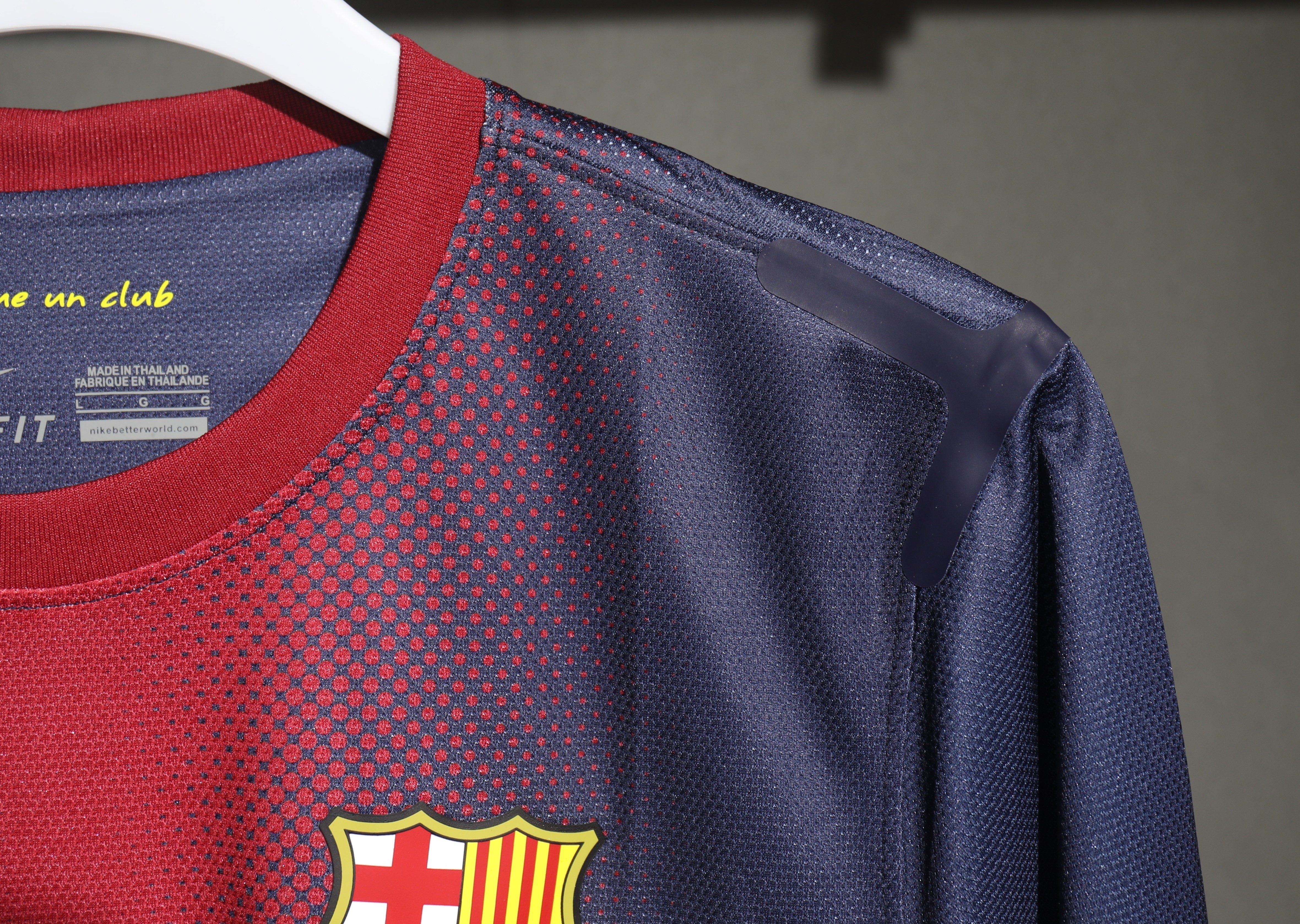 Authentic Barcelona Retro Jersey Home Long Sleeve Soccer Shirt 2012-13
