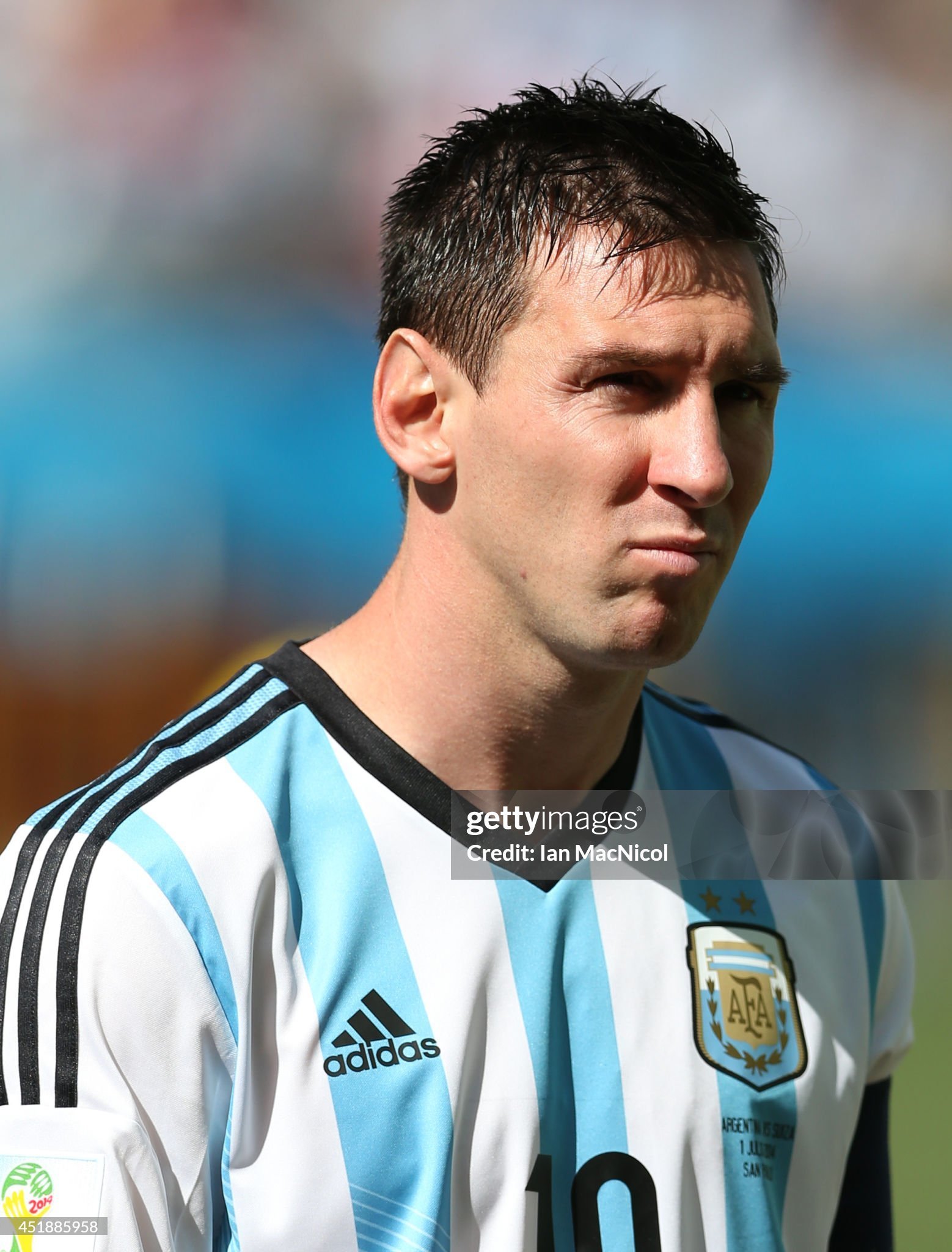 Argentina Retro Authentic Jersey Home Football Jersey World Cup 2014