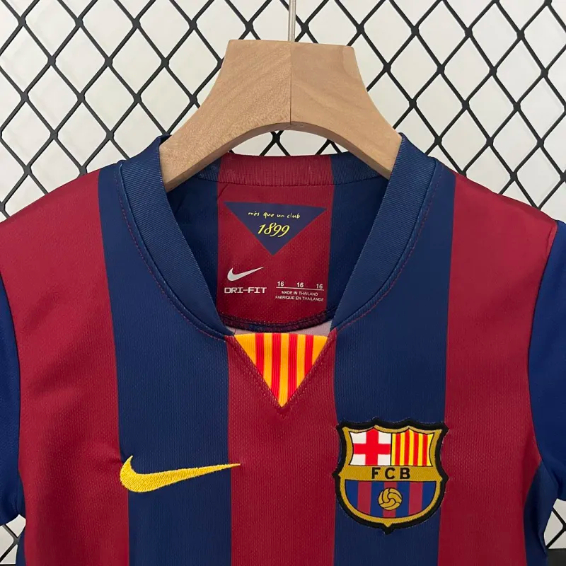 Barcelona Retro Jersey Home Kids Kit Jersey+Shorts 2014-15