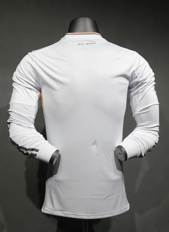 Real Madrid Authentic Retro Jersey Home Long Sleeve Soccer Shirt 2013/14