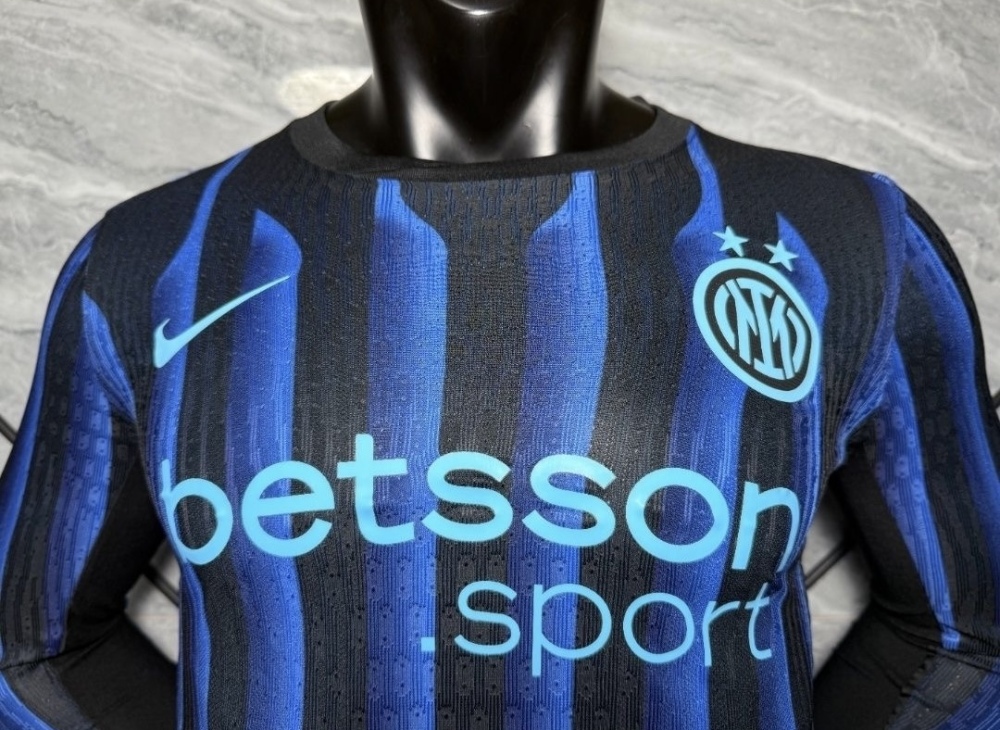 Authentic Soccer Jersey Inter Milan Home Long Sleeve Shirt 2025/26