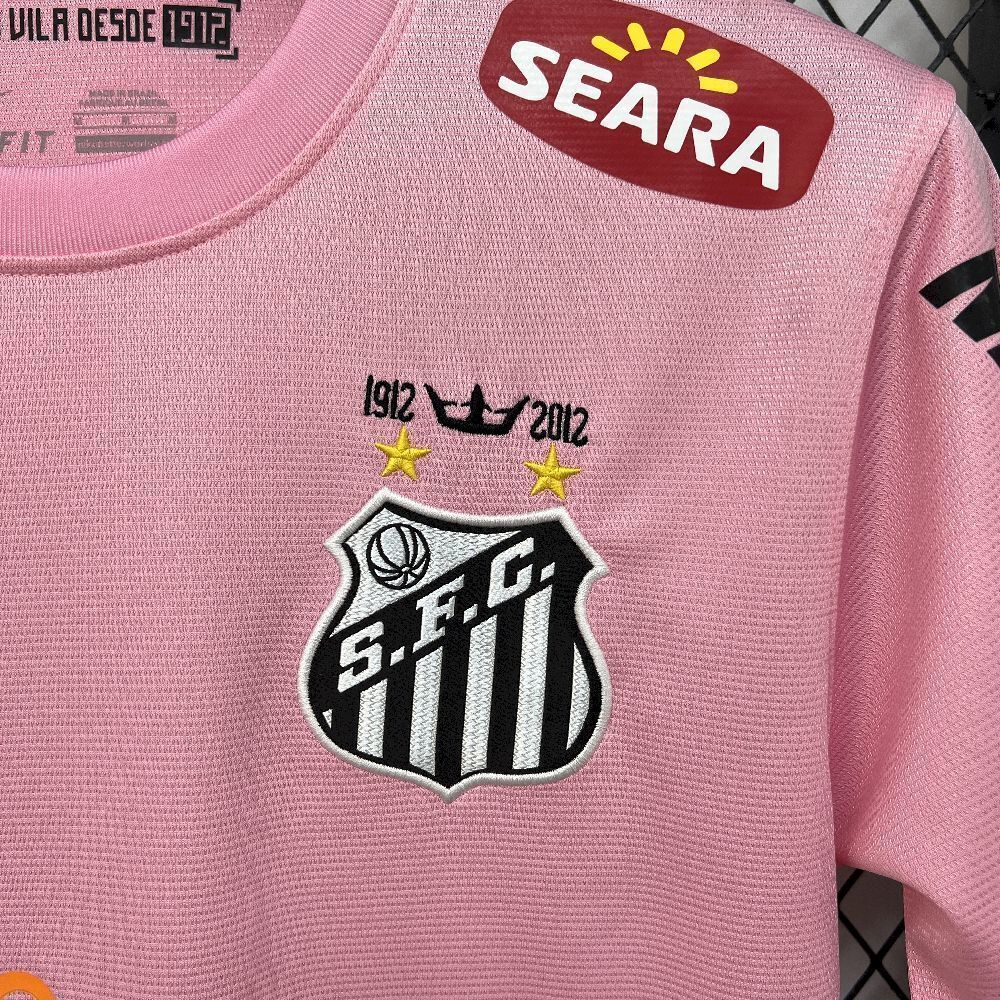 Santos FC Retro Soccer Jersey Pink Edition Custom Shirt 2011-12