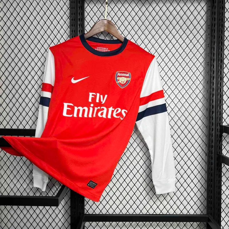 Arsenal Soccer Retro Jersey Home Custom Long Sleeve Shirt 2012-13