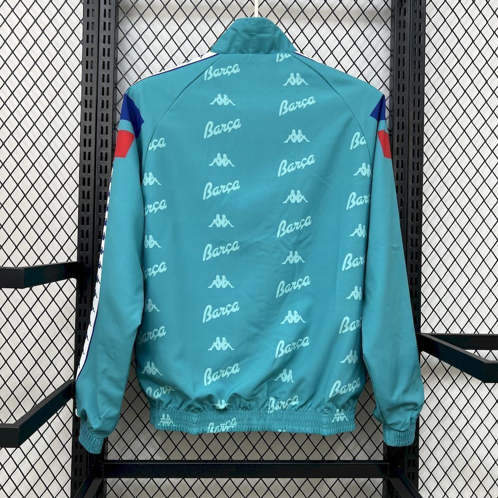 Barcelona Retro Reversible Double-Sides Windbreaker Jacket Green&Blue 2025/26