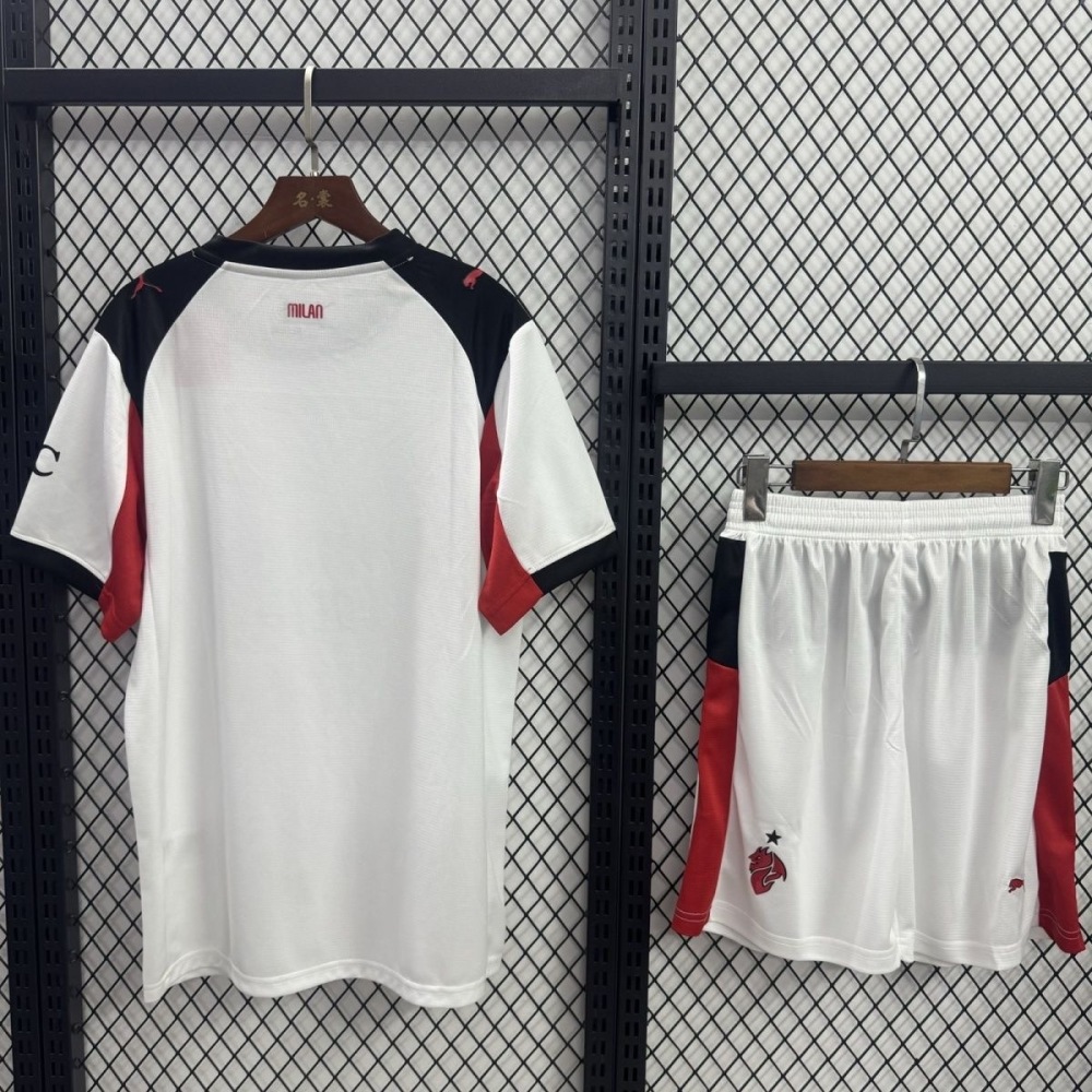AC Milan Soccer Jersey Away Kids Kit Jersey+Shorts 2025/26