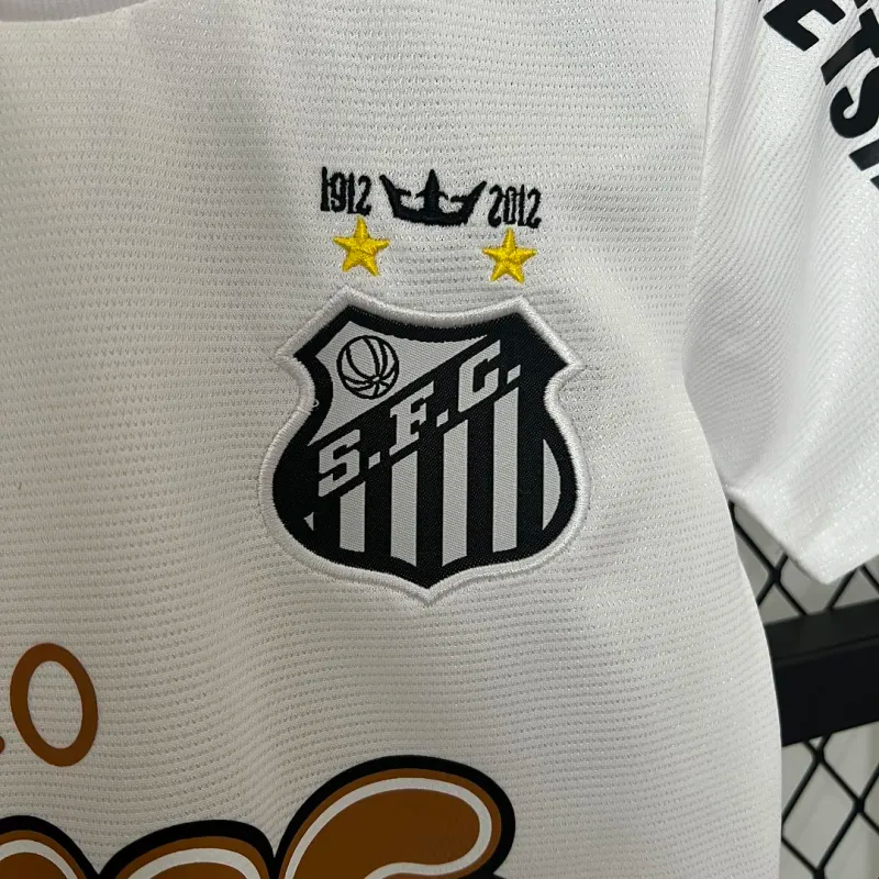 Santos FC Retro Soccer Jersey Home Kids Kit Jersey+Shorts 2012