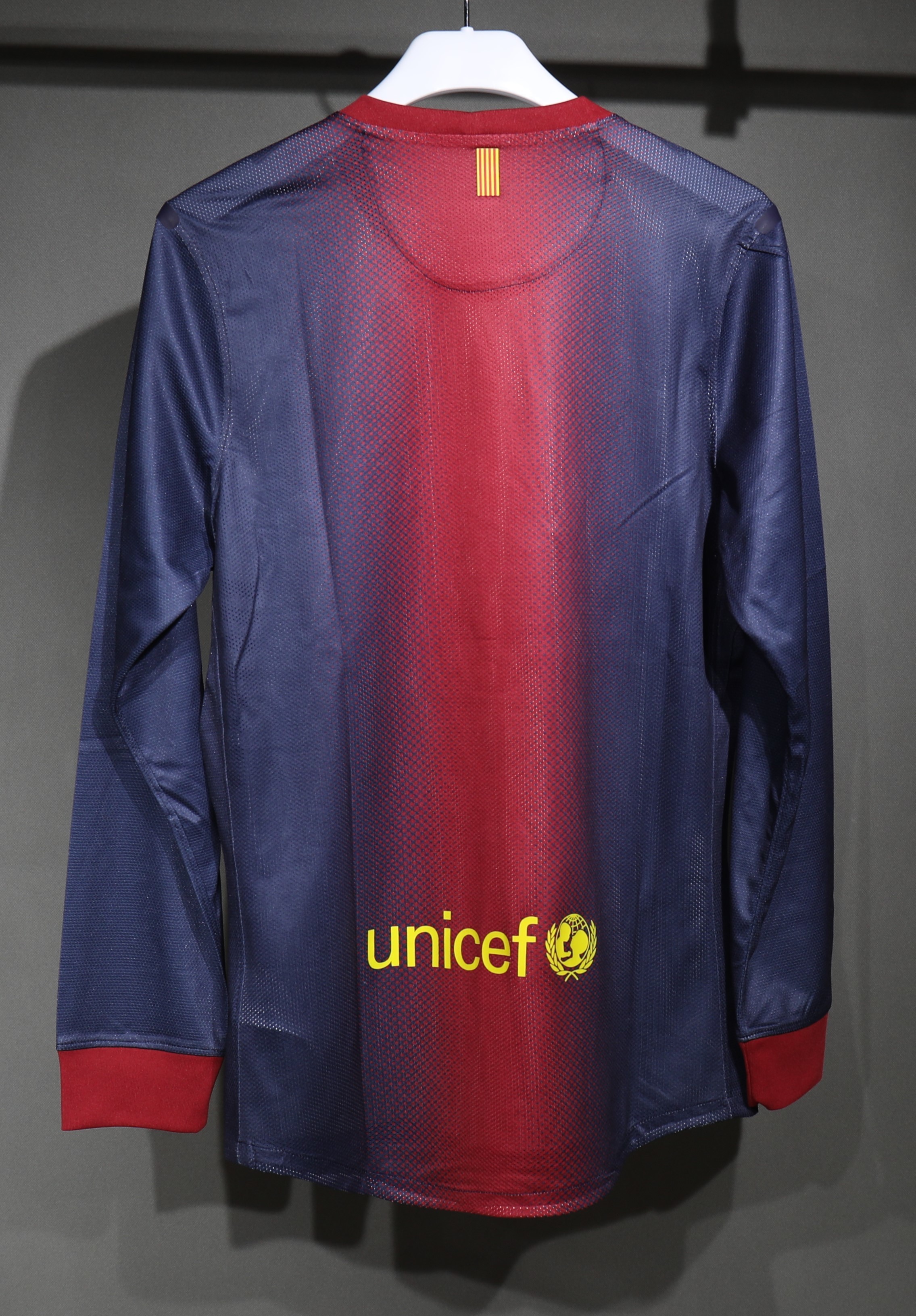 Authentic Barcelona Retro Jersey Home Long Sleeve Soccer Shirt 2012-13