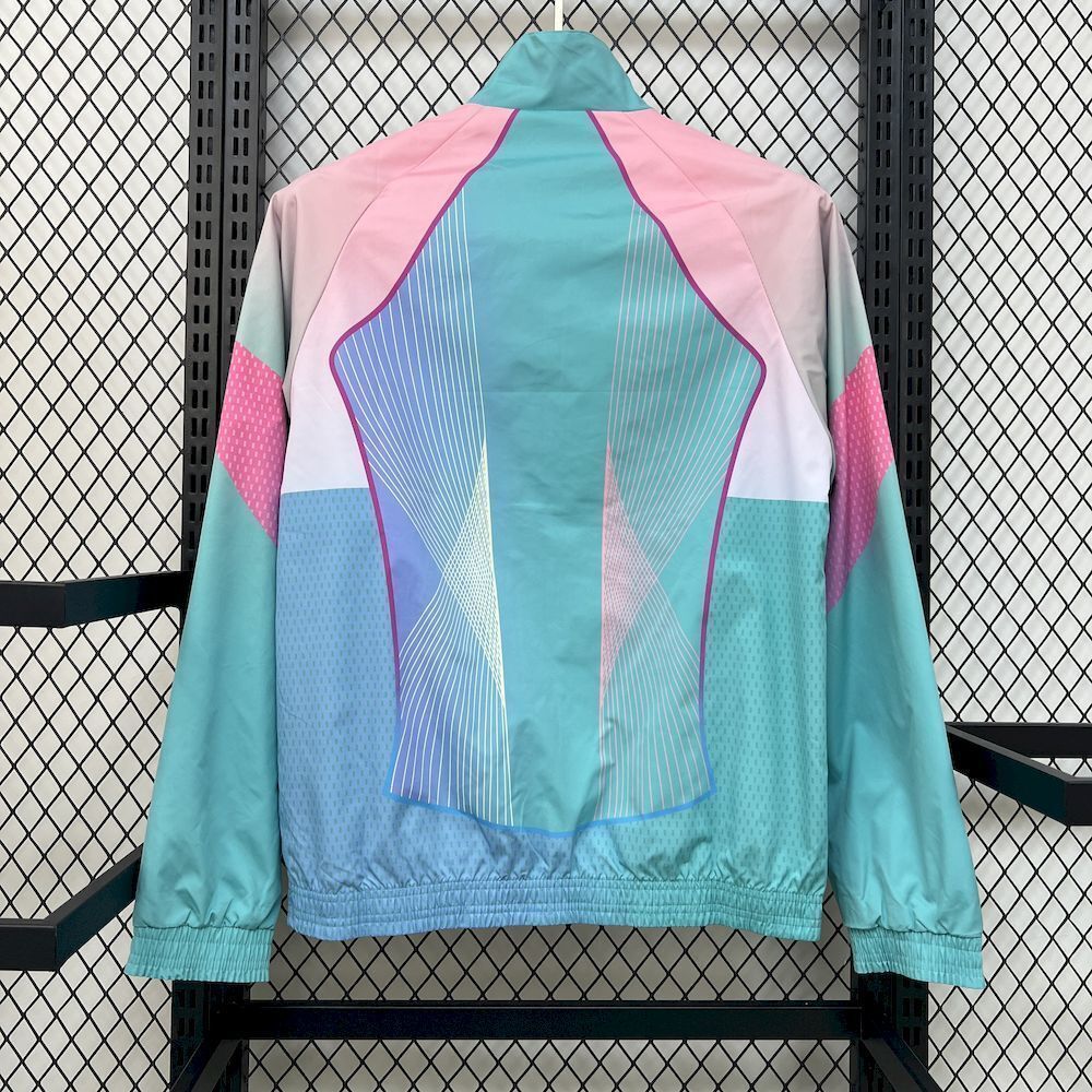 Barcelona Retro Reversible Double-Sides Windbreaker Jacket Green&Pink 2025/26
