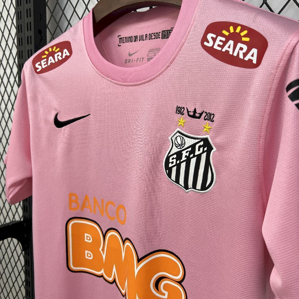 Santos FC Retro Soccer Jersey Pink Edition Custom Shirt 2011-12