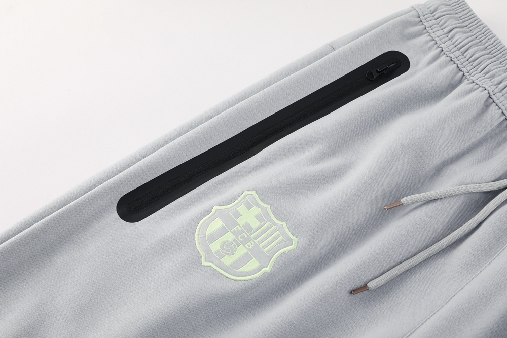 Barcelona Hoodie Training Kit (Jacket+Pants) Grey 2025/26