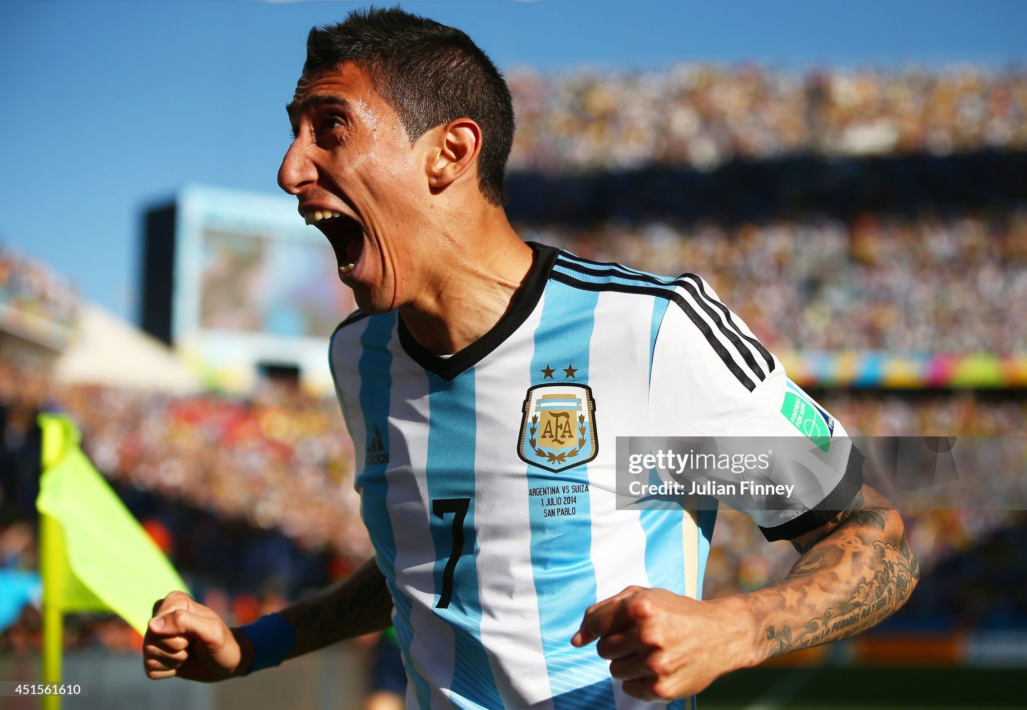 Argentina Retro Authentic Jersey Home Football Jersey World Cup 2014