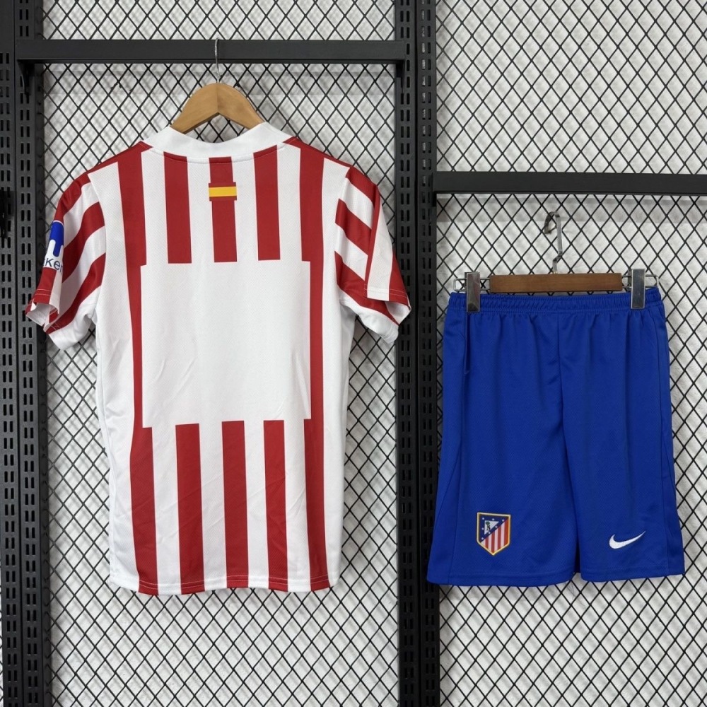 Atletico Madrid Soccer Jersey Home Kids Kit Jersey+Shorts 2025/26