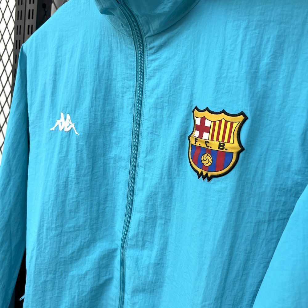 Barcelona Retro Reversible Double-Sides Windbreaker Jacket Green&Blue 2025/26