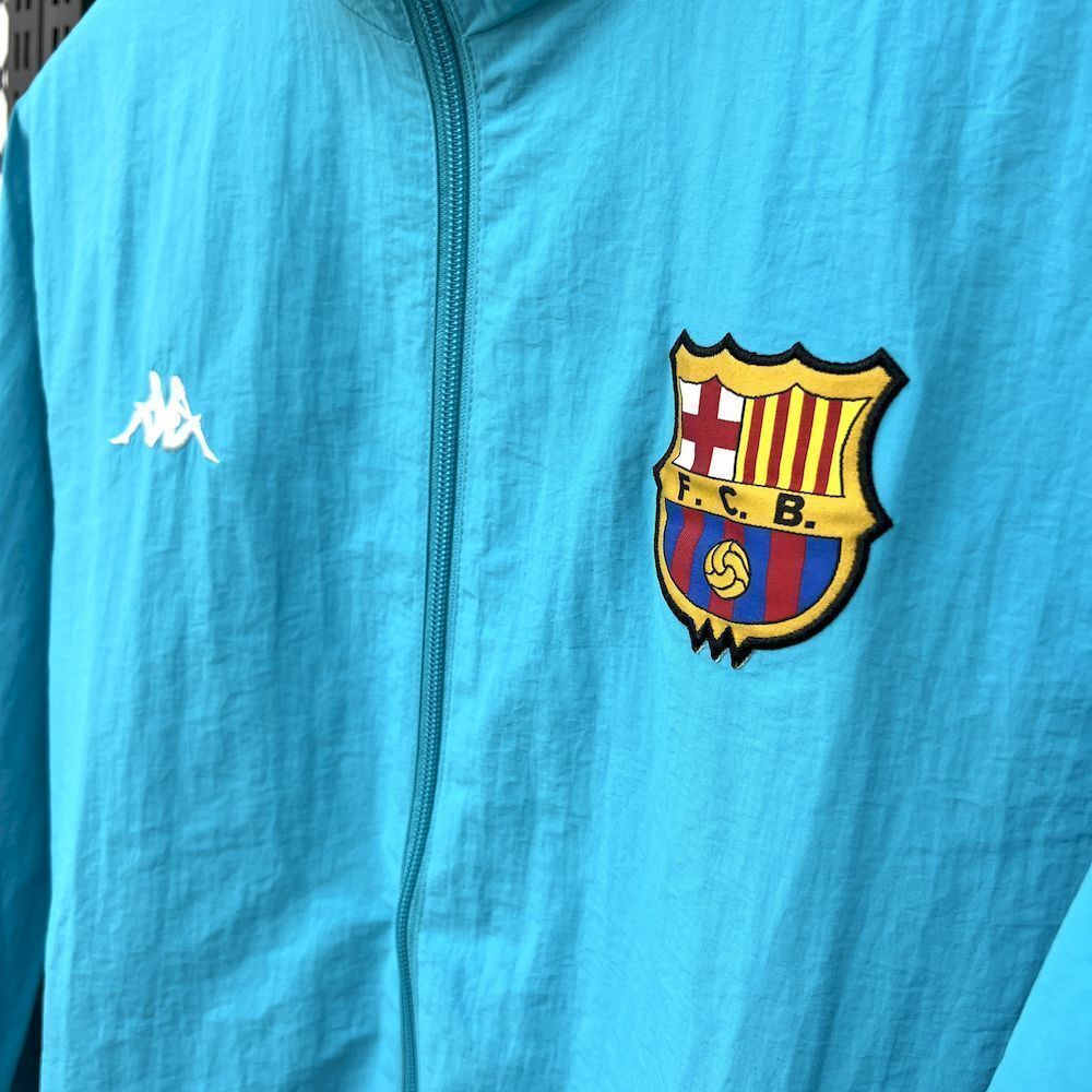 Barcelona Retro Reversible Double-Sides Windbreaker Jacket Green&Blue 2025/26