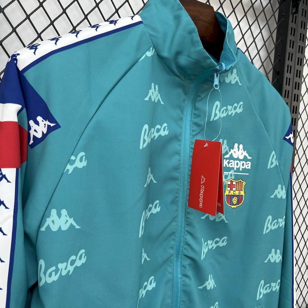 Barcelona Retro Reversible Double-Sides Windbreaker Jacket Green&Blue 2025/26