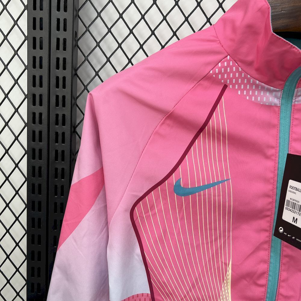 Barcelona Retro Reversible Double-Sides Windbreaker Jacket Green&Pink 2025/26