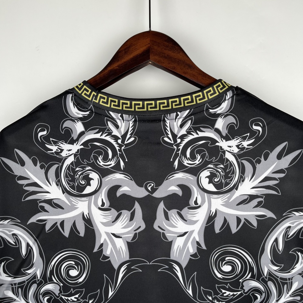Italy Soccer Jersey x Versace Black Special Edition Custom Shirt 2024