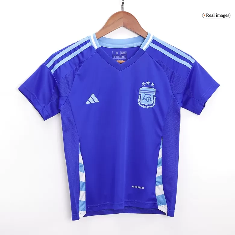 Argentina Away Soccer Uniform Kids Kit Jersey+Shorts 2024