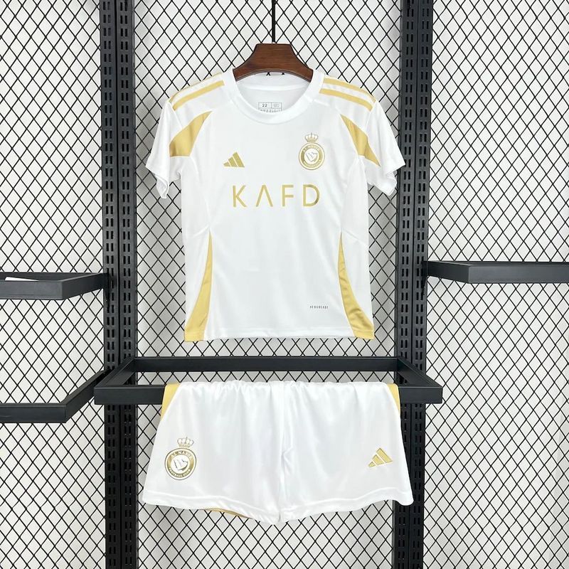 Al Nassr Soccer Jersey Third Away Kids Kit Jersey+Shorts 2024/25
