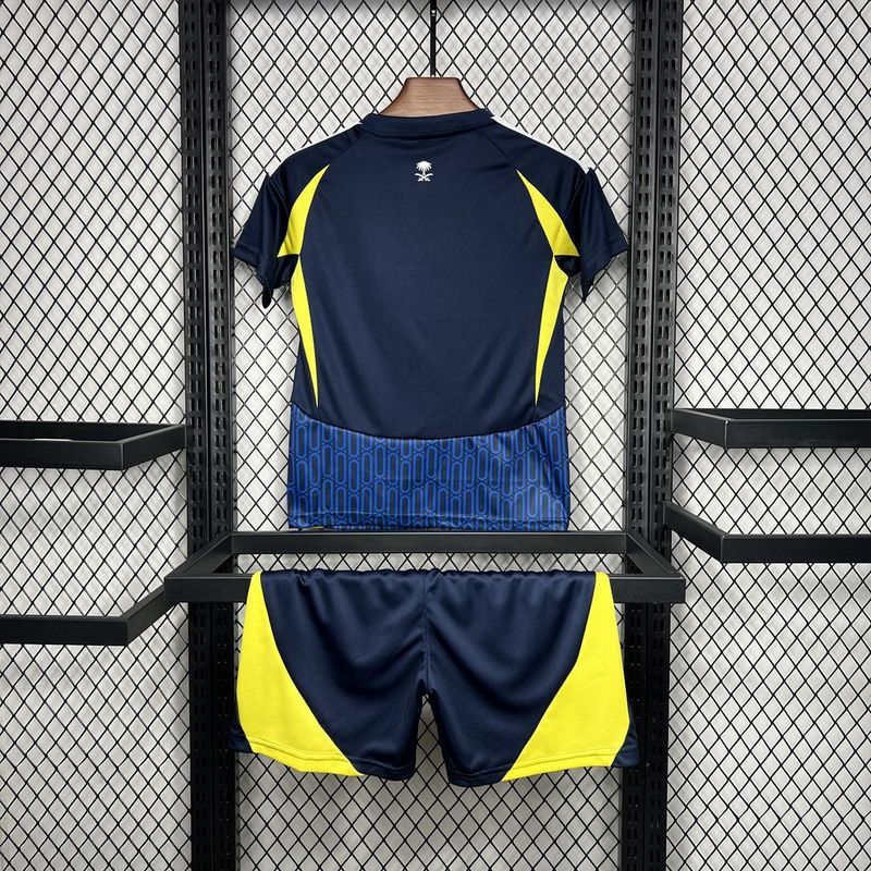 Al Nassr Soccer Jersey Away Kids Kit Jersey+Shorts 2024/25