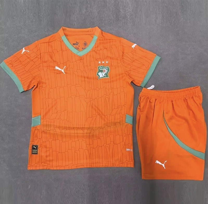 Côte d'Ivoire Soccer Jersey Home Kids Kit Jersey+Shorts 2025