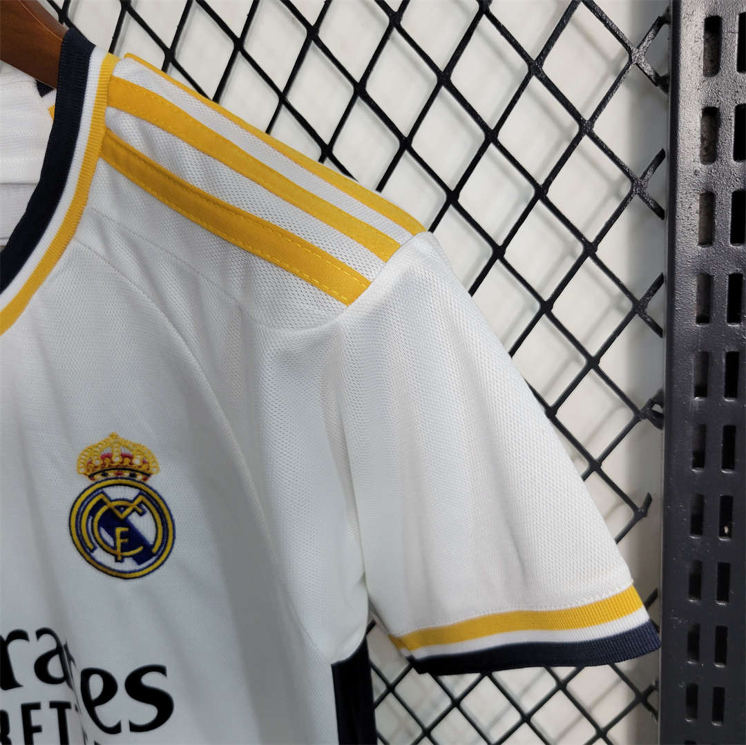 Real Madrid Soccer Jersey Home Kids Kit Jersey+Shorts 2023/24