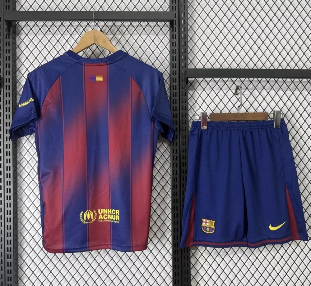 Barcelona Home Soccer Kids Kit Jersey+Shorts 2025/26