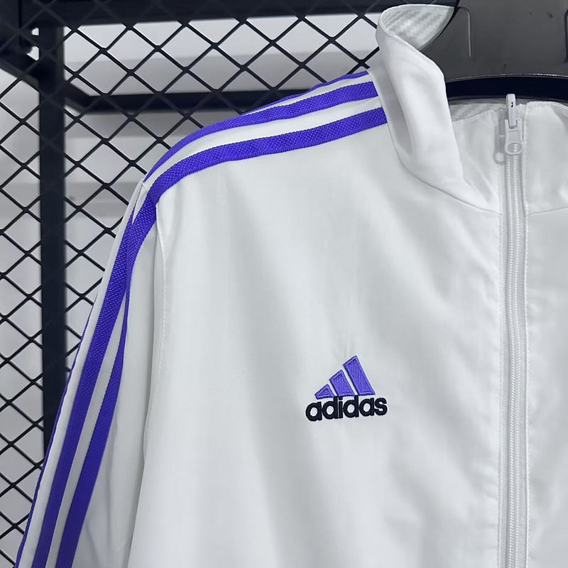 Real Madrid Reversible Double-Sides Windbreaker Jacket White&Gray 2025-26
