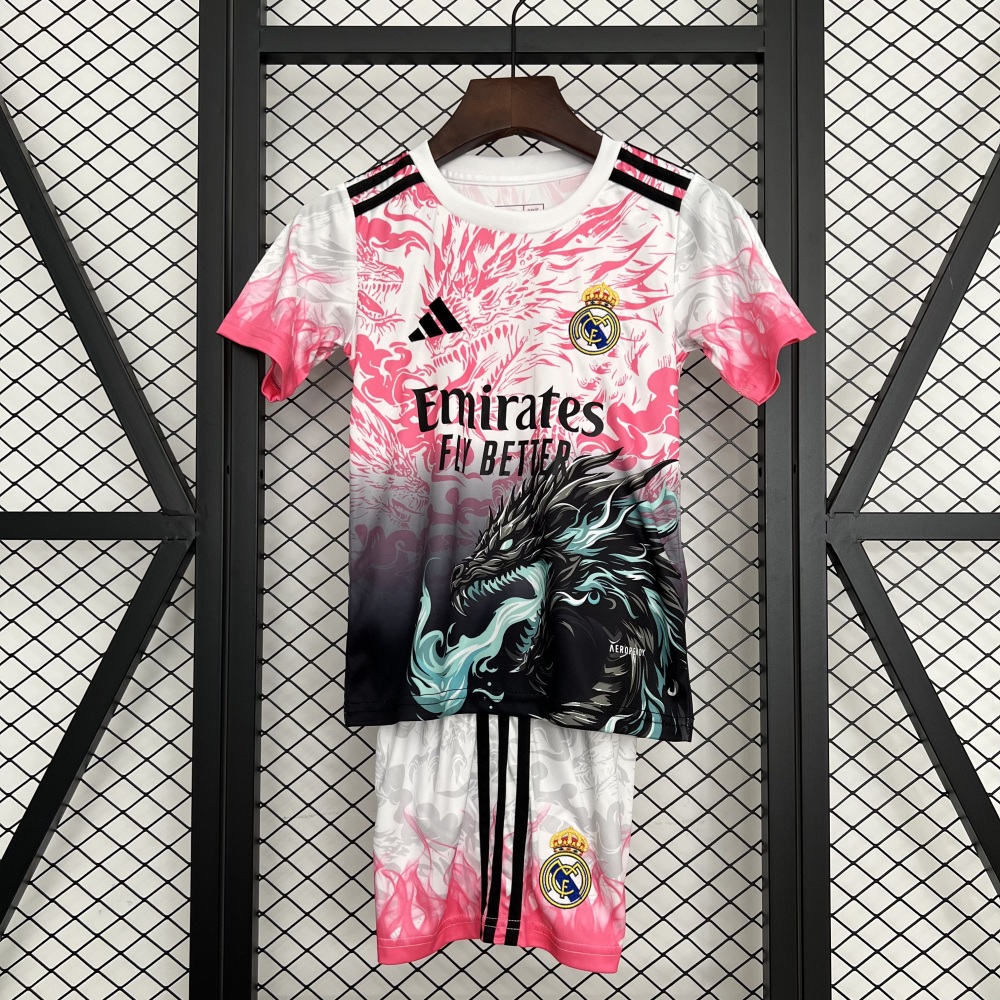 Real Madrid Soccer Jersey Dragon Special Edition Kids Kit Jersey+Shorts 2025/26