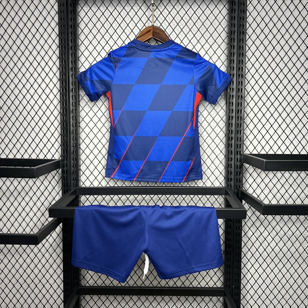 Croatia Soccer Jersey Away Kids Kit Jersey+Shorts EURO 2024