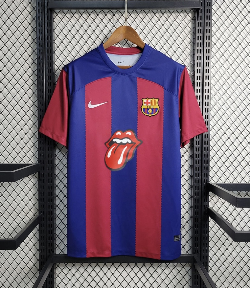 Barcelona Soccer Jersey x Rolling Stones Edition Custom Shirt 2023/24